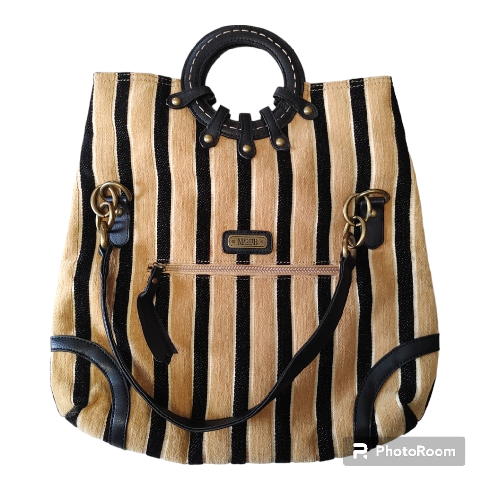 MAGGI B 70's Style Striped Handbag
